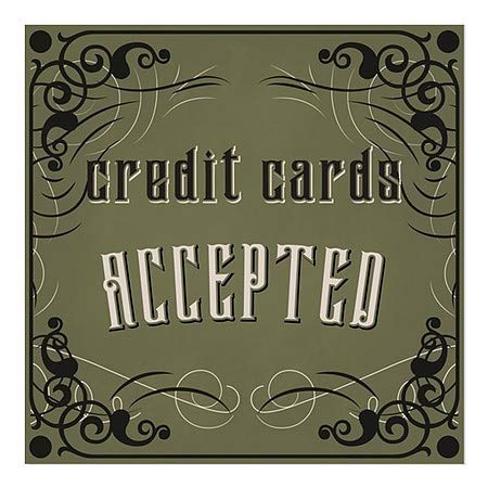 Cgsignlab | כרטיסי אשראי התקבלו -חלון גותי ויקטוריאני נצמד | 5 x5